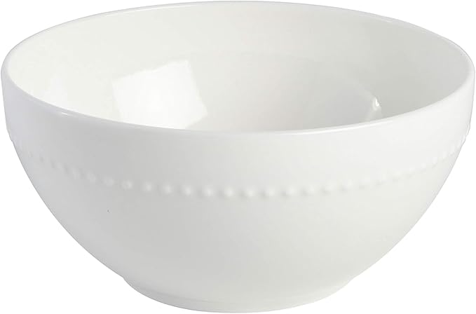 Gibson Elite Embossed Bone China 16-Piece Double Bowl Dinnerware Set Service for 4 – White Elegant Plates and Bowls