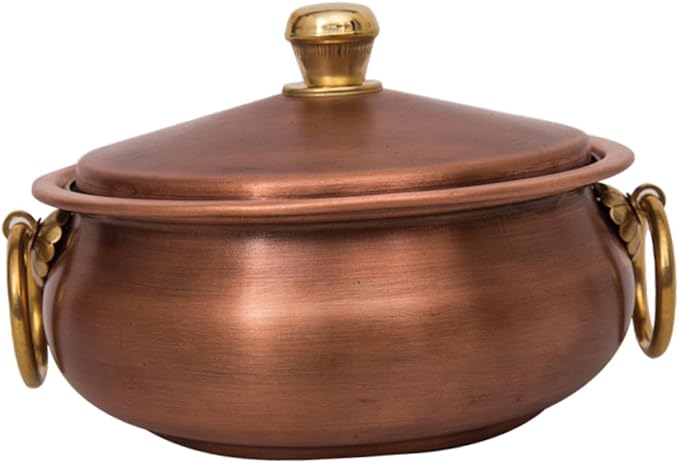 YIJU Handcrafted Copper Pot Cookware Set for Home And Camping 16cm Dia