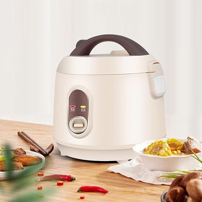 Rice Cooker And Steamer Electric With Simple One-Touch Cooks Rice Meat Curry And Porridge(Beige1l)