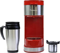 Kenmore Single Serve Coffee Maker – Compatible with Keurig K‑Cup Pods &amp Ground Coffee One Cup Brewer 6–14 Oz Brew Sizes Travel Mug Friendly Auto Shut‑Off Hot &amp Iced Maquina de cafe Red