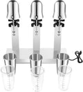 Tabletop Stainless Steel Milkshake Maker 180W x 3 Electric Milkshake Machine 3 Head Drink Mixer with 3* PC Cups Milk Shake Machines for All Kinds of Beverage Stores