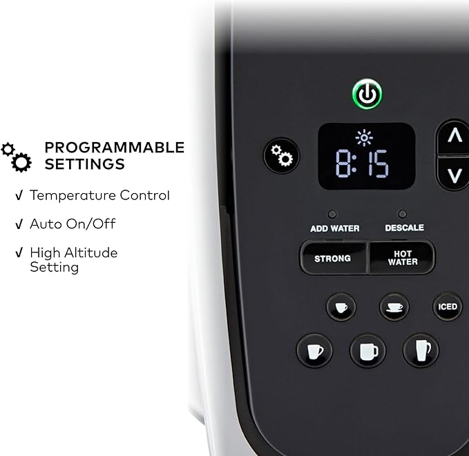 Keurig K-Elite Single Serve K-Cup Pod Coffee Maker with Strength and Temperature Control Iced Coffee Capability 8 to 12oz Brew Size Programmable Brushed Silver
