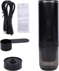 Rengue Portable Maker Stainless Steel 20Bar Pressure Quick Heating Coffee Maker for Travel Outdoor Office Home Use (Black)
