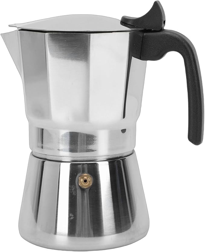 Yosoo Crafted Stainless Steel Italian Coffee Maker Rich Full Bodied Flavor Uniform Heat Distribution Stovetop Easy to and Rustproof Ideal for Home or Outdoor Use (6 Cups 300ML)