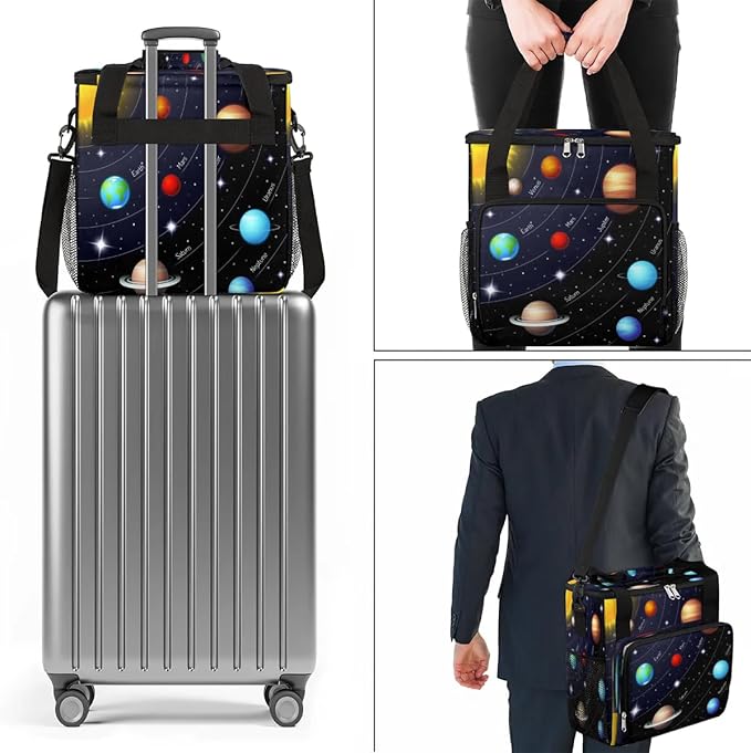 Planet Solar System Universe Coffee Maker Carring Bag Travel Carrying Storage Tote Bag Compatible Plus Portable Single Serve Coffee Brewer Case with Pockets for K-cup Pods