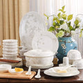 Dinnerware Sets Dish Set Ceramics Dinnerware Set with 46/50-Piece Bowl/Stockpot/Dish/Spoon|Bone China Dinner Sets Plant Flower Porcelain Combination Set