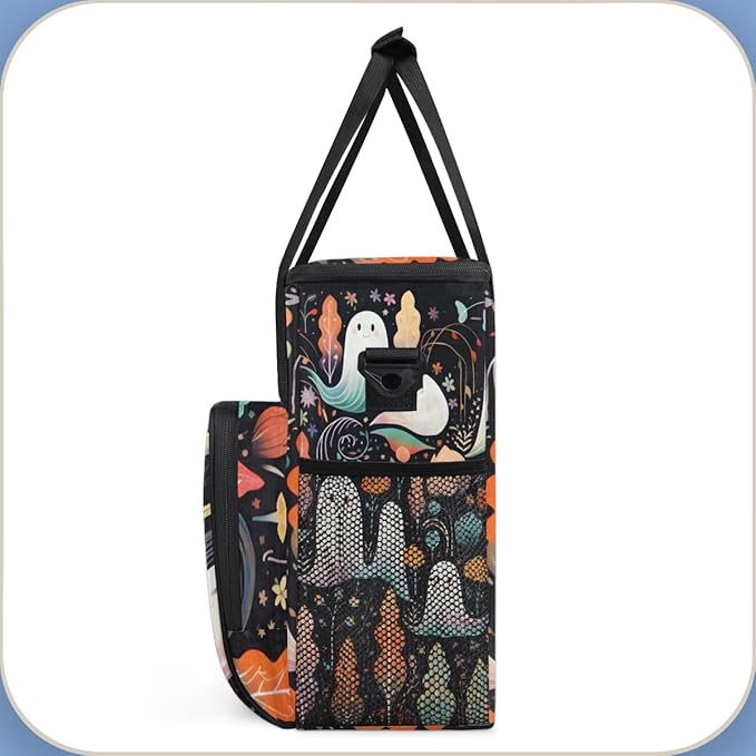 Dreamy Halloween Ghosts Coffee Maker Carrying Bag Travel Storage Bag Compatible with K-Mini or K-Mini Plus Single Serve Coffee Brewer Carrying Case with Multiple Pockets &amp Shoulder Strap