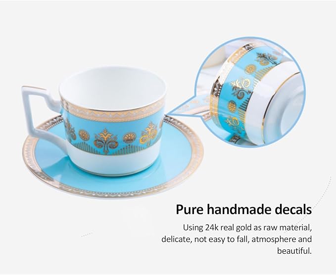 Luxurious artistic sense Dinnerware Set Service for 6Delicate afternoon tea Bone China Dinnerware SetsSteak Dinner Plates Dish Set (24Pcs)Freezer Safe Elegant Dining Plates 26DLL