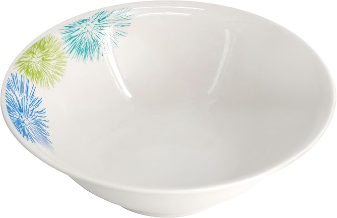 Gibson Home Blue Meadow 12 Piece Fine Ceramic Dinnerware Set in White with Colored Accents