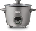 DASH Mini Rice Cooker Steamer with Removable Nonstick Pot Keep Warm Function &amp Recipe Guide .5 Quart for Soups Stews Grains &amp Oatmeal - Graphite