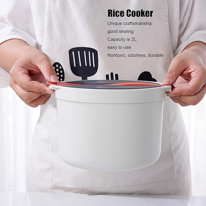 Microwave Pasta CookerMicrowave Rice Cooker2l Food Grade Pp Material Rice SpoonLid Strainer Steaming Pot Set (Orange)