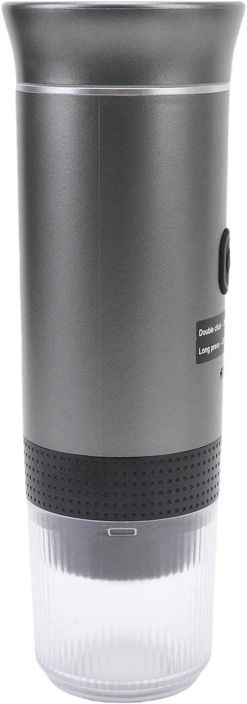 Dpofirs Portable Espresso maker Travel Electric Espresso Machine with USB C Compatible with Ground Coffee Capsule Car Self Heating Coffee Maker for RV Hiking Home (Gray)