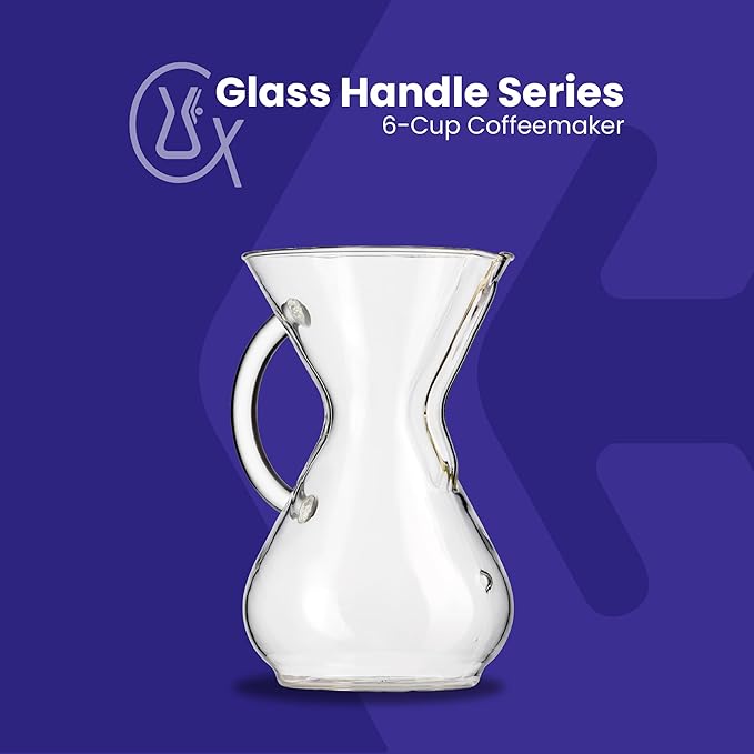 Chemex Pour-Over Glass Coffeemaker - Twisted Glass Handle Series - 6-Cup Citrus - Exclusive Packaging