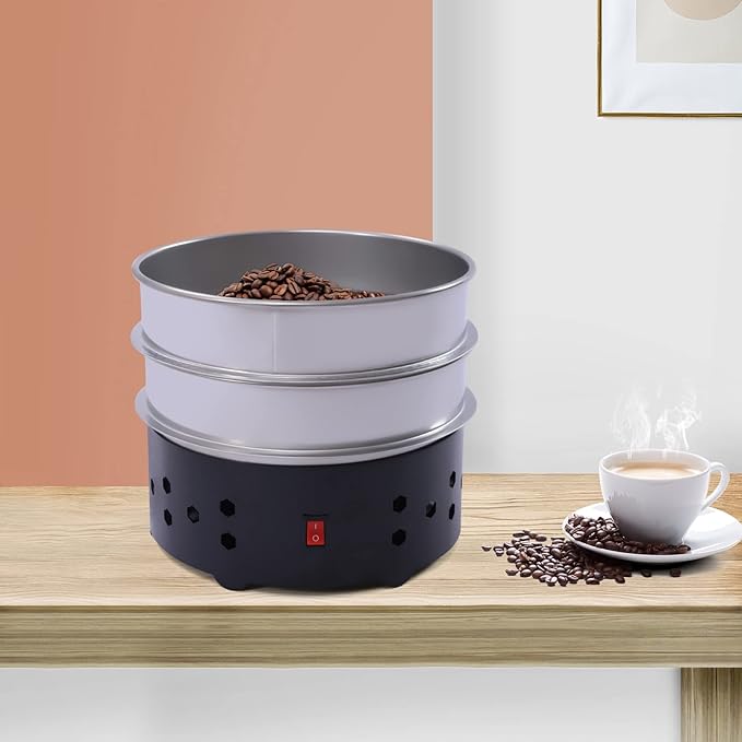 Coffee Bean Cooler 1.3lbs Electric Coffee Roasting Cooling Machine with 2-Layer Stainless Steel Mesh Collect Chaff for Home Cafe Roasting Cooling