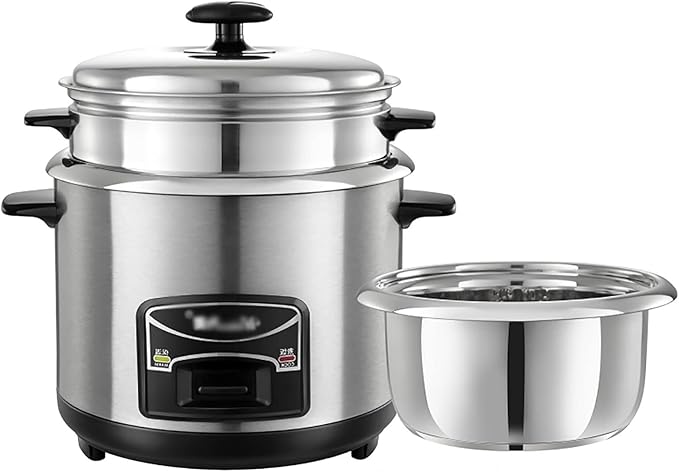 Rice Cooker - Rice Cooker With Steamer (2-6L) Portable Rice Cooker 201 Stainless Steel Inner Pot Intelligent Insulation Make Rice &amp Steam Healthy Food &amp Vegetables for 1-11 People ( Size