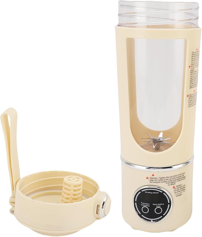 Portable Blender Magnetic Induction Blender Compact with 1500mAh Battery Dishwasher Safe Design Ideal for Shakes Juices Smoothies &amp Home Office Gym Travel (Beige)