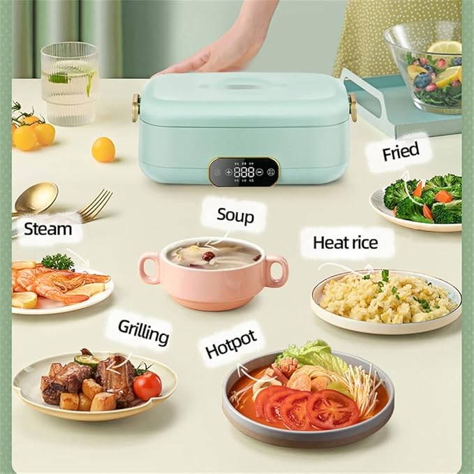 500W Rice Cooker Portable Cooking Pot Insulation Food Preserver Mini Frying Pan