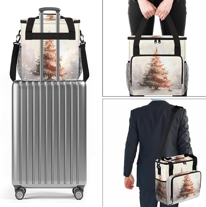 Xmas Tree Coffee Maker Carrying Bag Gothic Tree Portable Travel Storage Tote Bag Compatible with K-Mini or K-Mini Plus Single Serve Coffee Brewer Carrying Case with Multiple Pockets &amp Shoulder S