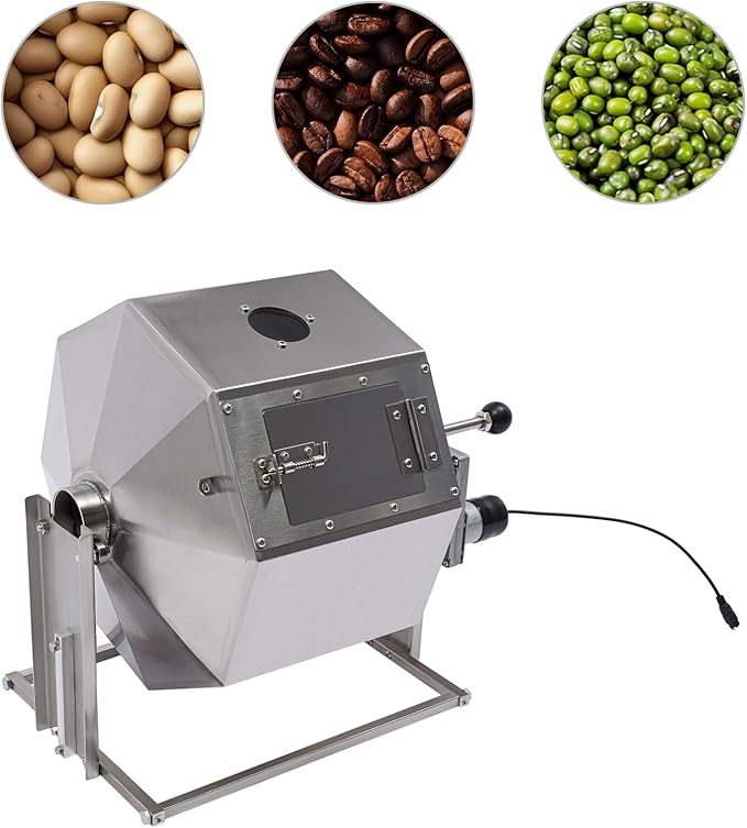 Coffee Bean Roaster Machine 14.5L Coffee Roaster Coffee Bean Baker Gas Burner Drum Type Beans Roasting Machine with Thermometer for Commercial Use (14.5L)