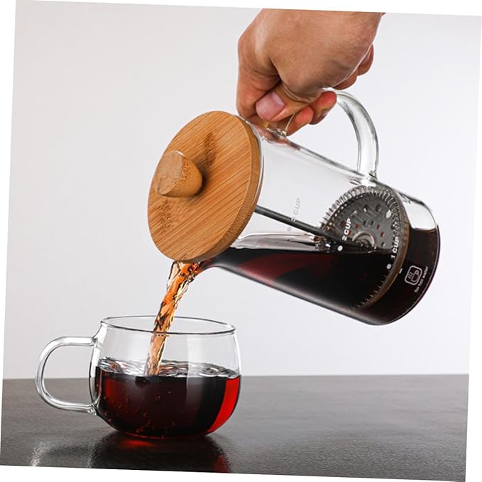 High Borosilicate Glass Coffee Press Pot with Lid Practical and Convenient Coffee Maker for Home Office Restaurant Use