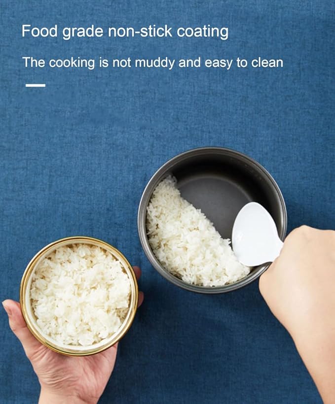 1.2L Mini Rice Cooker - Multi-Function Removable Nonstick Pot for Cooking Rice Soup Stews &amp Oatmeal Suitable for 1-3 PeopleBrown