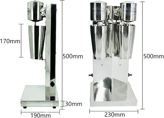 180W+180W Portable Commercial Milk Shake Machine with 2 Stainless Steel Cups 2 Gear Speed Adjustable Compact &amp Easy Clean for Commercial and Home