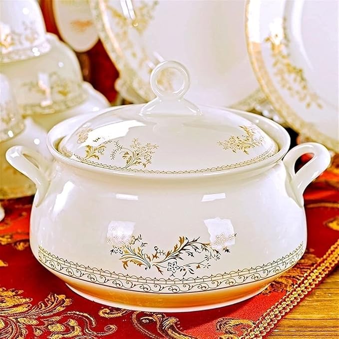 56Pcs Ceramic Dinnerware Set Bone China Dinnerware Dinnerware Plates Ceramic Combination Dinnerware Set Diner Set Porcelain