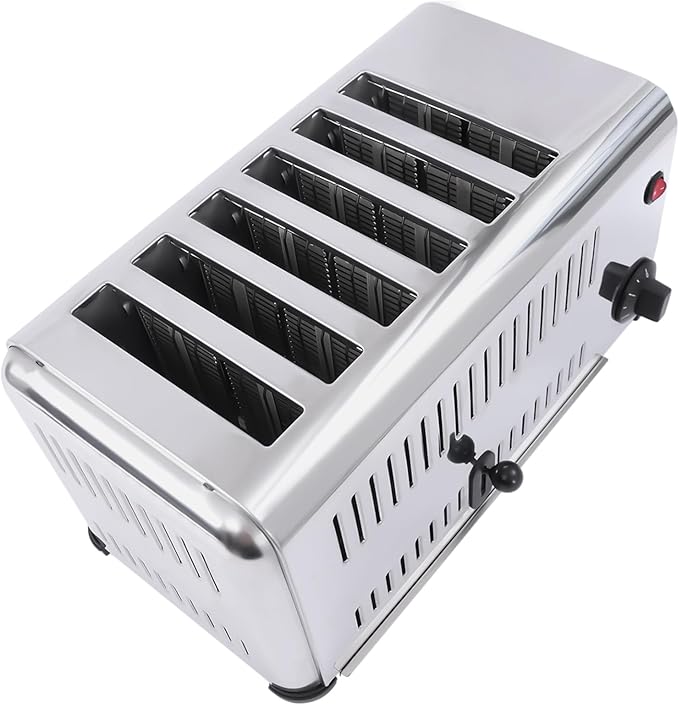 6 Slice/H 1680 Watt Commercial Heavy Duty Stainless Steel Toaster Oven Bread Baker Pop-Up Electric Food Bread Countertop Roaster for Home Restaurant Bakeries