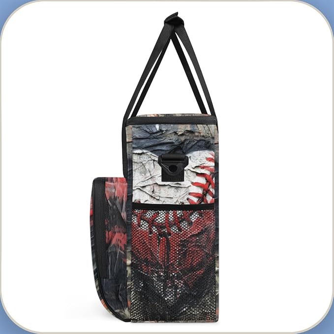 Heart Baseball Coffee Maker Carrying Bag Cute Baseball Travel Storage Bag Compatible with K-Mini or K-Mini Plus Single Serve Coffee Brewer Carrying Case with Multiple Pockets &amp Shoulder Strap