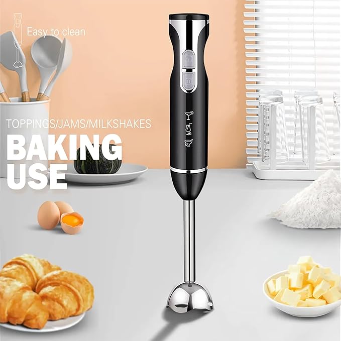 Electric Food Blender 1000W Cordless Immersion Mixer with Anti-slip Handle 2 Gear Speed Adjustable and Removable Blade Quickly Stir and Easy To Cleaning for Shakes Smoothies Puree Soups