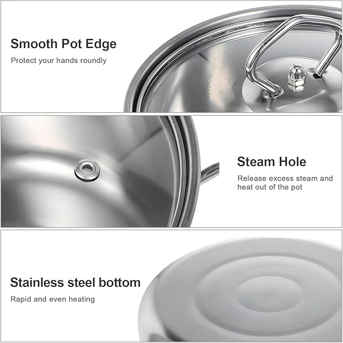 Stainless steel cookware set non stick pan set skillet stew pot Home Kitchen Item For party Festival Gift Item 15 Piece