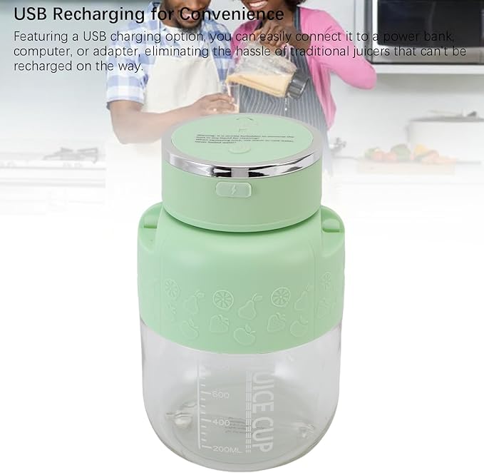 Haofy 800ml Portable Blender for Smoothies Juices USB Rechargeable Personal Blender with 1300mAh Battery Detachable Easy Design for Gym Office Home Camping (Green)
