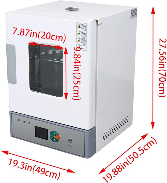 Lab Forced Air Convection Drying Oven RT+50-572℉ Drying Oven 45L Lab Industrial Digital Forced Drying Oven 110v 1KW Grey