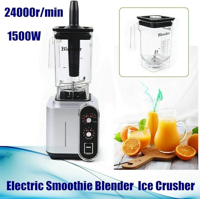 Eapmic 1500W Smoothie Shake Blender Juice Extractor Multifunctional Food Processor with Ten Speed Pulse Function Alloy Steel 6 Blade Portable Countertop Blender