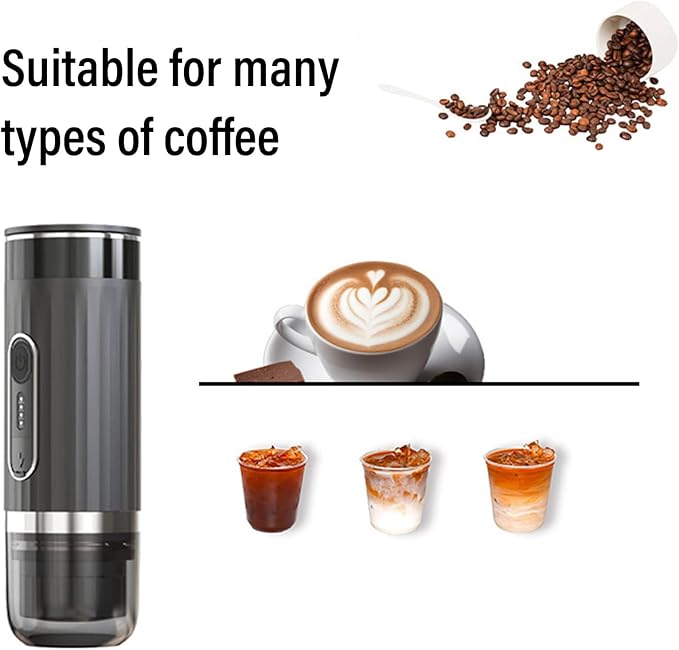 12V 24V Car Coffee Maker Portable Coffee Maker Leakproof Thermal Insulation Compact Design for Travel Camping Home Office Use ABS