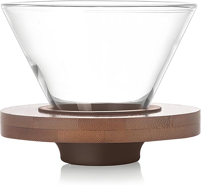 Portable Pour Over Coffee Maker Set 13oz Double Wall Glass Pour Over Coffee Dripper Plastic Free Simply Good Coffee Brewer for Home Café Restaurant Office Gift