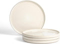Stone Lain Claire 4-Piece Dinner Plate Set Stoneware Plates Dishwasher and Microwave Safe Dish Set for 4 White