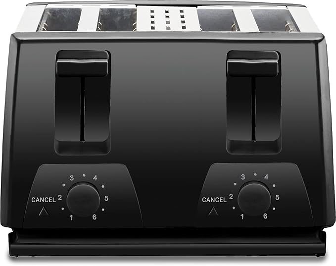 EUROSTAR ET740B 4-Slice Stainless Steel Toaster Black