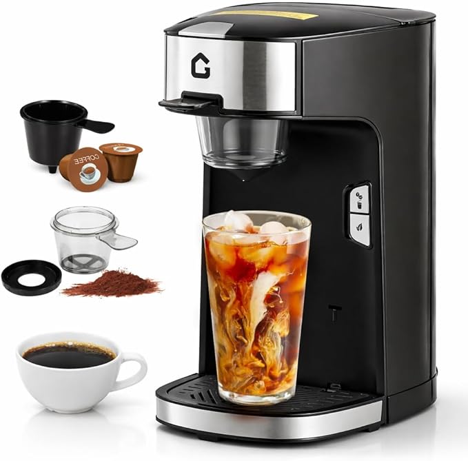 IDEALHOUSE Single Serve Coffee Maker Capsule Coffee Machine for Home 1300W Electric Coffee Maker with Compact Design Easy Operation for Espresso-Style Drinks 120V US Plug Black