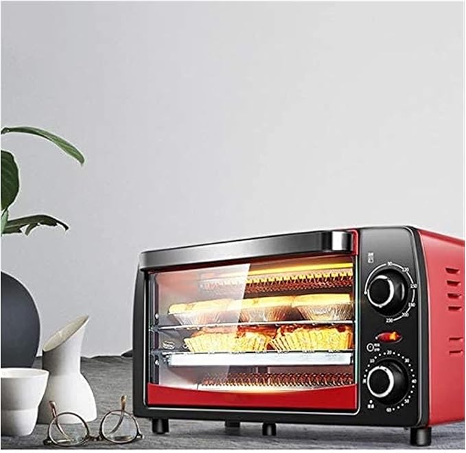 Kitchen Convection Oven - 1050 Watt Countertop Turbo Rotisserie Rotisserie Roaster Cooker with Grill Griddle Top Rack Dual Hot Plates Toaster Baking Tray