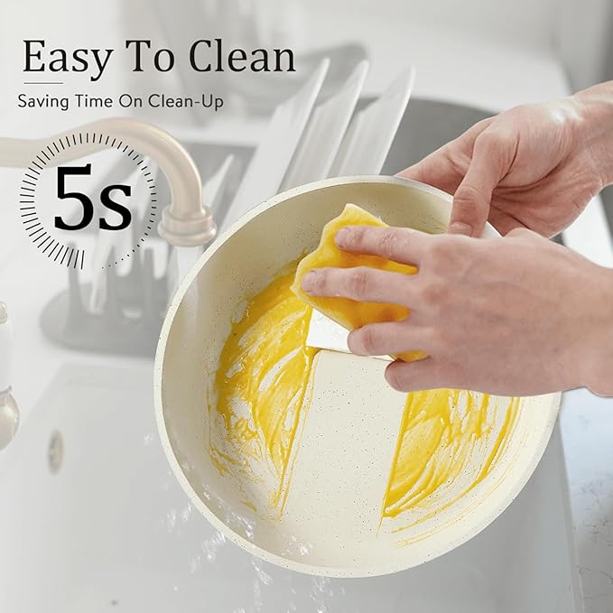 White 15Pcs Pots and Pans Set Nonstick Kitchen Cookware Set with Removable Handle Stackable Healthy Non Stick Cookware Set Oven Safe &amp PFOA Free