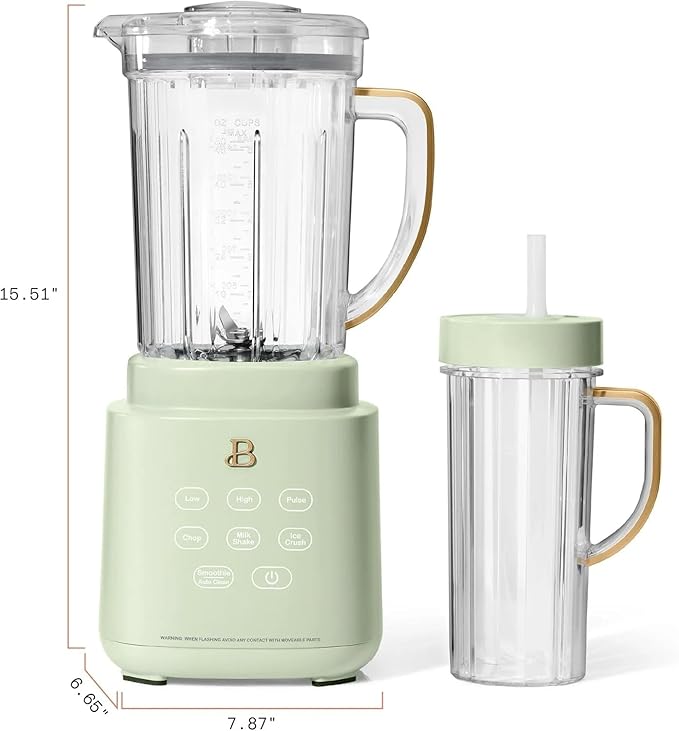 B- PowerExact Blender System High-Performance Blender with Multiple Speed Settings Powerful Motor Durable Blades &amp Large Capacity Jar Ideal for Smoothies (Sage Green)