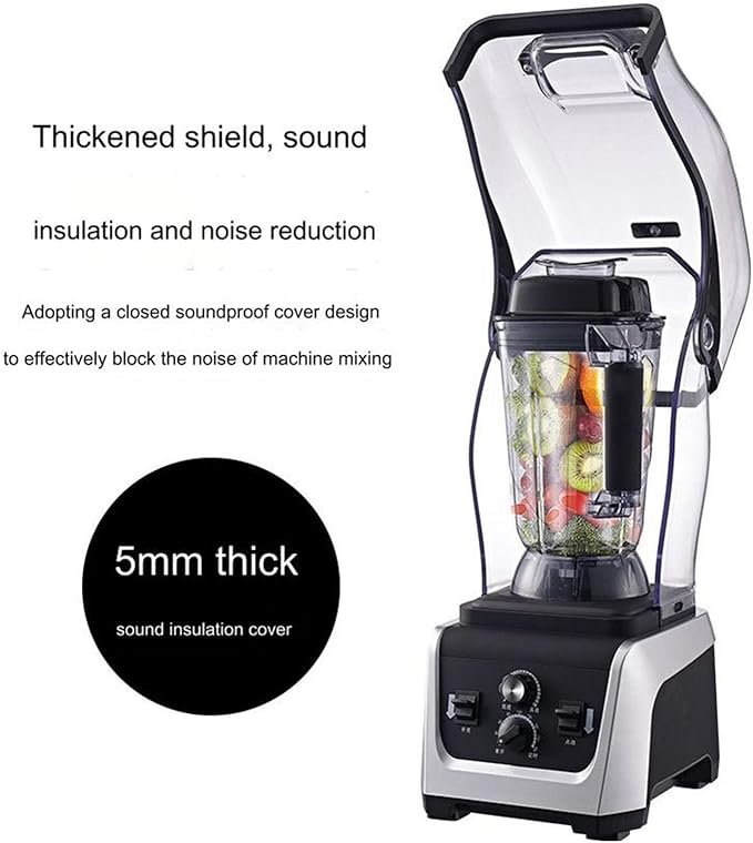 Blender Smoothie Maker with Soundproof Lid 2.5L Large Capacity 2300W 6 Blades Suitable for Smoothies Ice and Fruits2.5L