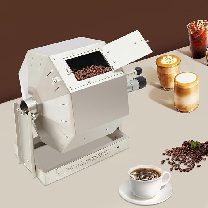 14.5L Coffee Bean Roaster 12V 14W Stainless Steel Automatic Rotary Roasting Machine Peanut Roaster Large Capacity Coffee Roasters Machine for Home &amp Commercial Use