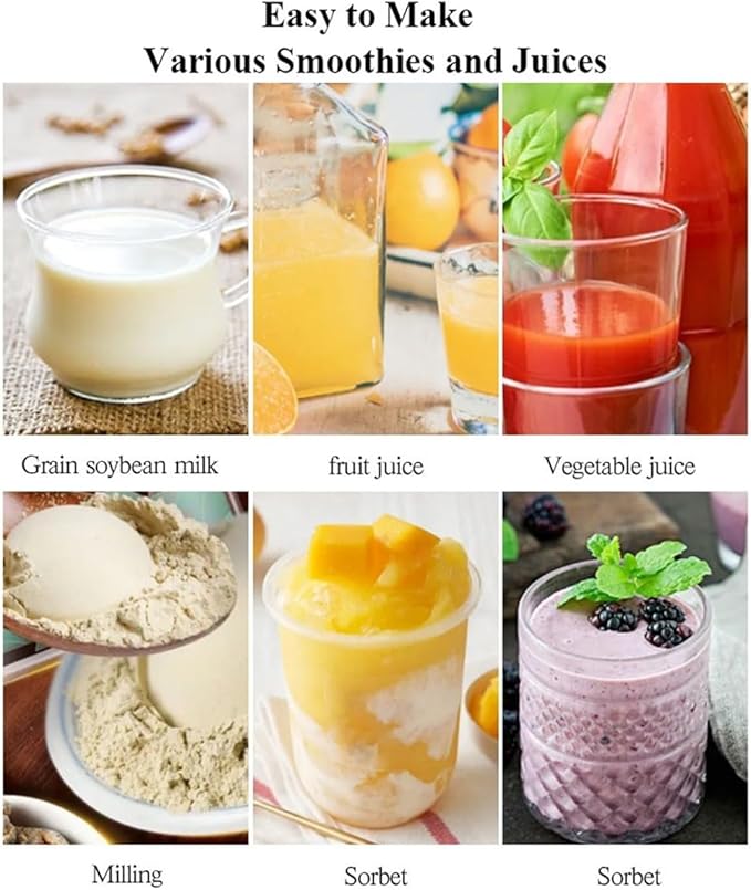 Smoothie Blender2600W Commercial Countertop Multiple Speed Smoothie Blender1.6L High Speed Smoothie MakerHousehold Quiet Blenderfor Puree Crush Ice Smoothies(White)