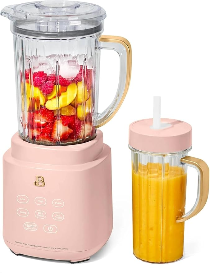 Beau'tifully PowerExact Blender System High-Performance Blender with Multiple Speed Settings Powerful Motor Durable Blades &amp Large Capacity Jar Ideal for Smoothies (Rose)
