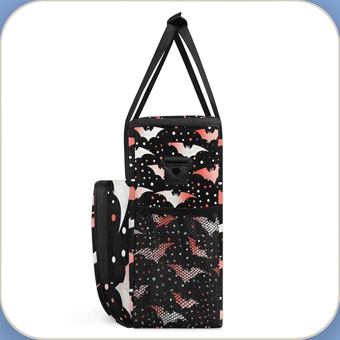 Gothic Bat Coffee Maker Carrying Bag Fantastic Bat Travel Storage Bag Compatible with K-Mini or K-Mini Plus Single Serve Coffee Brewer Carrying Case with Multiple Pockets &amp Shoulder Strap