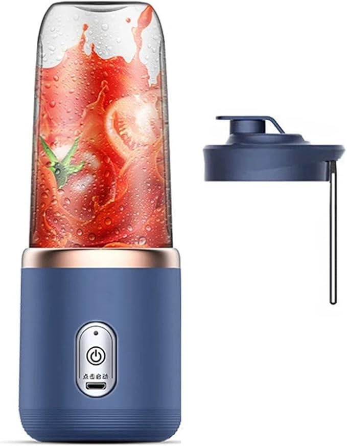 Fit for Portable Blender with 6 Blades - Travel Juicer Cup Set for Smoothies Lemon &amp Orange Squeezing Automatic Mixing Machine(Blue-a)