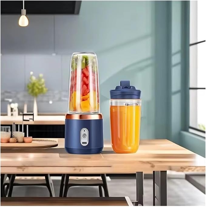 6 Blades Electric Juicer Cup 2 Cups Compatible For Travel Portable Mixer Usb Charge Fresh Fruit Juice Personal Blender Smoothie(Pink with 2 Cups)