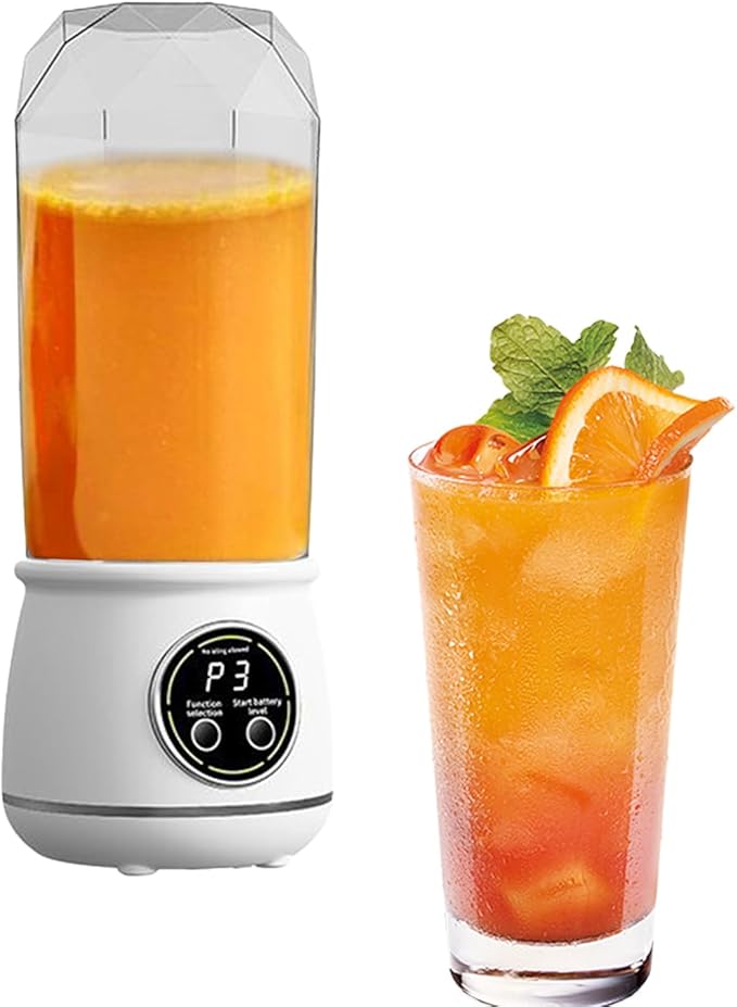 Travel Blender - Compact Cordless Juicer Bottle for Smoothies and Shakes | 550ML Rechargeable Portable Mixer Cup with Leakproof Design Ideal for Fruits Vegetables Gym Office or Outdoor Trips